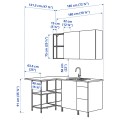 IKEA ENHET ЭНХЕТ Кухня угловая, антрацит / белый 49338217 | 493.382.17