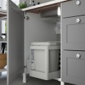 IKEA ENHET ЭНХЕТ Кухня, белый / серая рамка, 183x63.5x222 см 79485612 | 794.856.12