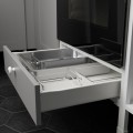 IKEA ENHET ЭНХЕТ Напольный шкаф для духовки с ящиком, белый / серая рамка, 60x62x75 см 39320920 393.209.20