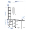 IKEA ENHET ЭНХЕТ Кухня, антрацит / белый, 243x63.5x241 см 19338049 | 193.380.49