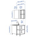 IKEA ENHET ЭНХЕТ Кухня, белый / серая рамка, 103x63.5x222 см 39485628 | 394.856.28