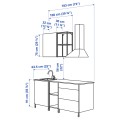 IKEA ENHET ЭНХЕТ Кухня, белый / имитация дуба, 183x63.5x222 см 59337420 | 593.374.20