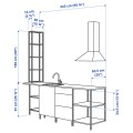 IKEA ENHET ЭНХЕТ Кухня, антрацит / белый, 243x63.5x241 см 99338187 | 993.381.87