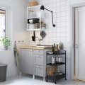 IKEA ENHET ЭНХЕТ Кухня, белый / серая рамка, 103x63.5x222 см 49485656 494.856.56
