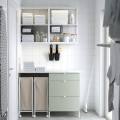 IKEA ENHET ЭНХЕТ Стеллаж, белый / бледный серо-зеленый, 121,5x63,5x222 см 29496811 | 294.968.11