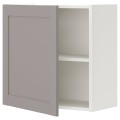 IKEA ENHET ЭНХЕТ Навесной шкаф с 1 полкой / дверями, белый / серая рамка, 60x32x60 см 89321012 893.210.12