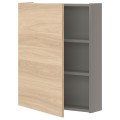 IKEA ENHET ЭНХЕТ Навесной шкаф с 2 полками / дверцами, серый / имитация дуба, 60x17x75 см 09323656 093.236.56