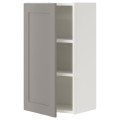 IKEA ENHET ЭНХЕТ Навесной шкаф с 2 полками / дверцами, белый / серая рамка, 40x32x75 см 99320998 993.209.98