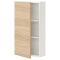 IKEA ENHET ЭНХЕТ Навесной шкаф с 2 полками / дверцами, белый / имитация дуба, 40x17x75 см 49322725 493.227.25
