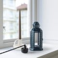 IKEA ENRUM Фонарь для греющей свечи для дома / улицы, черно-синий, 22 см 00551723 005.517.23