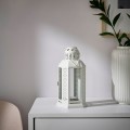 IKEA ENRUM ЭНРУМ Фонарь для греющей свечи для дома / улицы, белый, 22 см 90526357 905.263.57