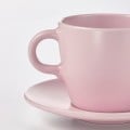 IKEA FÄRGKLAR ФЭРГКЛАР Чашка с блюдцем, Матовый светло-розовый, 25 сл 10478162 104.781.62