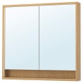 IKEA FAXÄLVEN Зеркальный шкаф со встроенной подсветкой, имитация дуба, 100x15x95 см 49516714 495.167.14