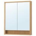 IKEA FAXÄLVEN Зеркальный шкаф со встроенной подсветкой, имитация дуба, 80x15x95 см 89516712 895.167.12