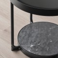 IKEA FRÖTORP Столик, антрацит имитация мрамора / черное стекло, 48 см 10492276 104.922.76