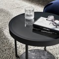 IKEA FRÖTORP Столик, антрацит имитация мрамора / черное стекло, 48 см 10492276 104.922.76