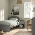 IKEA HAUGA ХАУГА Кровать односпальная с обивкой, Vissle серый, 90x200 см 40450072 404.500.72
