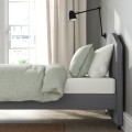 IKEA HAUGA ХАУГА Кровать односпальная с обивкой, Vissle серый, 90x200 см 40450072 404.500.72