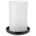 IKEA HEDERVÄRD Фонарь для свечи, стекло матовое / черный, 22 см 00510619 005.106.19