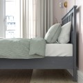 IKEA HEMNES Кровать с матрасом, серая морилка / Valevåg средней жесткости, 160x200 см 09543248 095.432.48