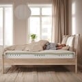 IKEA HEMNES Кровать с матрасом, белая морилка / Åkrehamn средней жесткости, 140x200 см 09541999 095.419.99