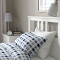 IKEA HEMNES Кровать с матрасом, белая морилка / Valevåg жесткий, 90x200 см 09536813 095.368.13