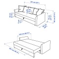 IKEA HOLMSUND 3-местный диван-кровать, Borgunda темно-серый 59516940 595.169.40