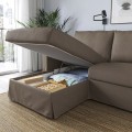 IKEA HYLTARP 3-х местный диван с козеткой, левый, Грансель серо-коричневый 09489680 094.896.80