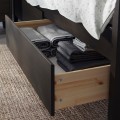 IKEA IDANÄS ИДАНЭС Кровать двуспальная с ящиками, темно-коричневый / Leirsund, 140x200 см 79392217 793.922.17