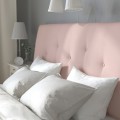 IKEA IDANÄS ИДАНЭС Кровать двуспальная с обивкой с ящиками, Gunnared бледно-розовый, 160x200 см 60447173 604.471.73