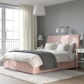 IKEA IDANÄS ИДАНЭС Кровать двуспальная с подъемным механизмом, Gunnared бледно-розовый, 160x200 см 50458973 504.589.73