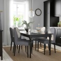 IKEA INGATORP ИНГАТОРП / DANDERYD ДАНДЕРИД Стол и 4 стула, черный / Vissle серый, 155/215 см 79483967 | 794.839.67
