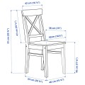 IKEA INGATORP ИНГАТОРП / INGOLF ИНГОЛЬФ Стол и 4 стула, черный / коричнево-черный, 110/155 см 79400496 | 794.004.96
