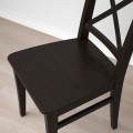 IKEA INGATORP ИНГАТОРП / INGOLF ИНГОЛЬФ Стол и 6 стульев, черный / коричнево-черный, 155/215 см 49296887 492.968.87
