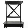 IKEA SKOGSTA СКОГСТА / INGOLF ІНГОЛЬФ Стол и 6 стульев, акация / черный, 235x100 см 09482693 094.826.93
