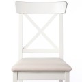 IKEA INGATORP ИНГАТОРП / INGOLF ИНГОЛЬФ Стол и 4 стула, белый / Hallarp бежевый, 110/155 см 39482696 394.826.96