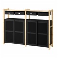 IKEA IVAR 2 секции / полки / шкафы / зеленый, сосна / черный сетка, 175x30x124 см 49508097 | 495.080.97