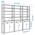 IKEA IVAR 3 секции / шкаф / полки, сосна / белый, 259x30x226 см 69403829 694.038.29
