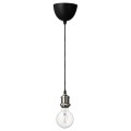 IKEA JÄLLBY / LUNNOM Подвесной светильник с лампочкой, никелированный / прозрачный шар 39491506 | 394.915.06
