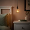IKEA JÄLLBY / LUNNOM Подвесной светильник с лампочкой, никелированный / прозрачный шар 39491506 | 394.915.06
