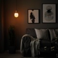 IKEA JÄLLBY / MOLNART Подвесной светильник с лампочкой, Латунное покрытие/трубчатое белое/прозрачное стекло, 1,4 m 79494560 | 794.945.60