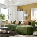 IKEA JÄTTEBO 4, 5-местный модульный диван с козеткой, правосторонний / Samsala тёмный желто-зеленый 99471402 | 994.714.02