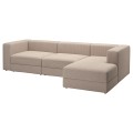 IKEA JÄTTEBO 4-местный модульный диван с козеткой, правосторонний / Samsala серый / бежевый 09485205 094.852.05