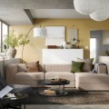 IKEA JÄTTEBO 4-местный модульный диван с козеткой, правосторонний / Samsala серый / бежевый 09485205 094.852.05