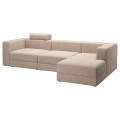 IKEA JÄTTEBO 4-местный модульный диван с козеткой, правая с изголовьем / Самсала серо-бежевый 39510897 395.108.97