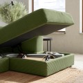 IKEA JÄTTEBO 4-местный модульный диван с козеткой, правосторонний с изголовьем / Samsala тёмный жёлто-зелёный 59510900 | 595.109.00