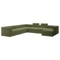 IKEA JÄTTEBO П-образный диван, 7-местный, с кушеткой, правая с изголовьем / Samsala тёмный жёлто-зелёный 89510606 895.106.06