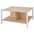 IKEA JÄTTESTA Журнальный стол, белый / светлый бамбук, 80x80 см 30538792 305.387.92