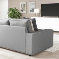 IKEA KIVIK КИВИК 5-местный угловой диван, Tibbleby бежевый / серый 39440475 394.404.75