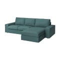 IKEA KIVIK КИВИК 3-местный диван с козеткой, Kelinge серо-бирюзовый 39443054 394.430.54